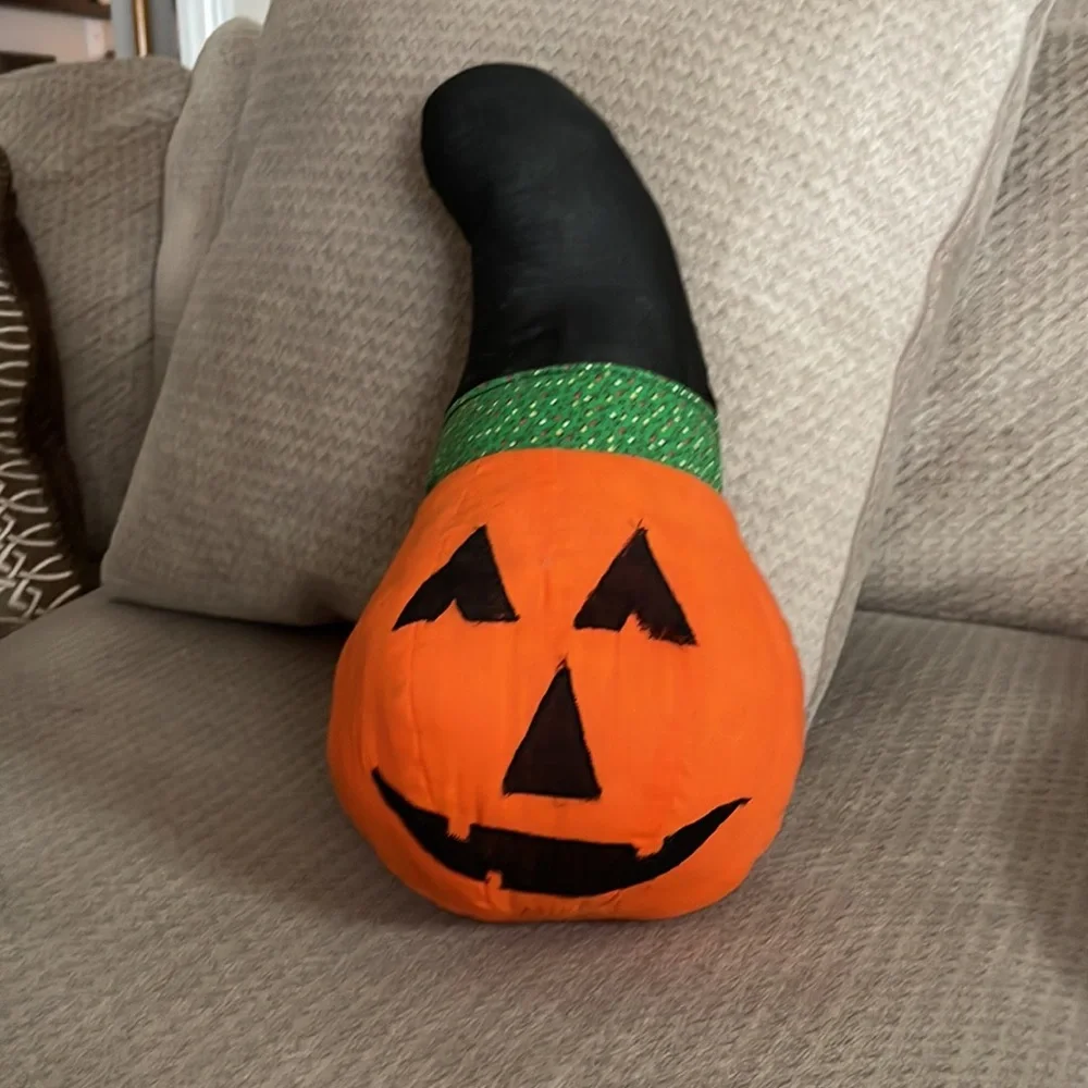 Vintage hand made Halloween pumpkin pillow decor